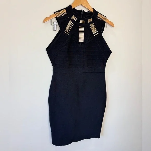 Fashion Nova Bandage Midi Black Dress (M) - Picture 3 of 8